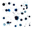 Blue blots of watercolor paint