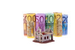 Euro Geldscheine mit Rohbau Haus