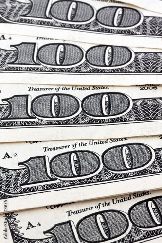 Photo: Dollar Geldscheine. Detail Dollar Geldscheine. Detail
