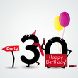 30 birthday funny numbers card