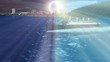 TITANIC sailing over sea at day and night