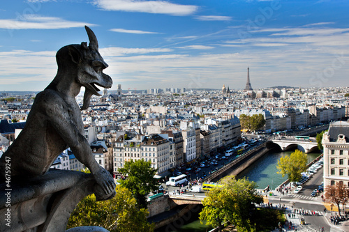 Photo: Paris panorama, France. Eiffel Tower, Seine river Paris panorama, France. Eiffel Tower, Seine river