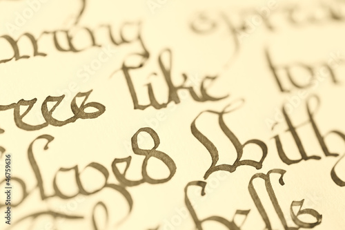 Photo: Closeup of calligraphy Closeup of calligraphy