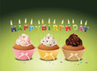 Cupcakes mit Happy Birthday Kerzen