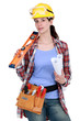 craftswoman posing