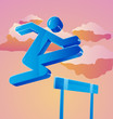 Stick Man Obstacle Susnset