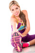 Fit woman stretching