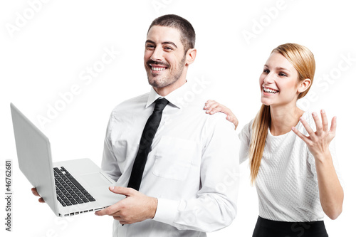 Photo: Business Couple with a Modern Laptop Business Couple with a Modern Laptop