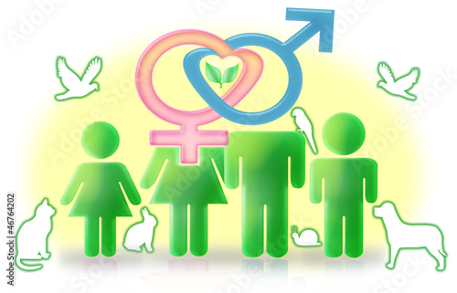 Illustration: family, ecology environment family, ecology environment