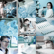 Photo: Scientists at work, collage Scientists at work, collage