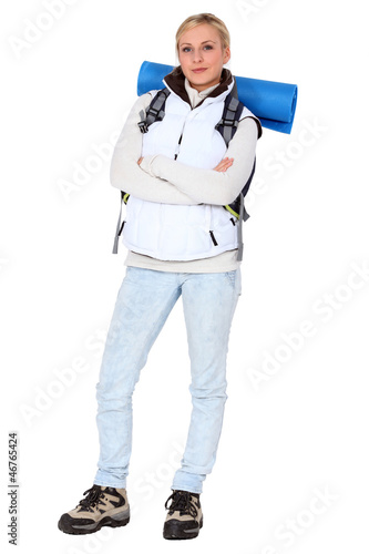 Photo: Woman with a backpack Woman with a backpack