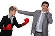A businesswoman trying to compete.