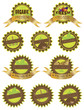 Organic Farm Fresh Labels Illustration