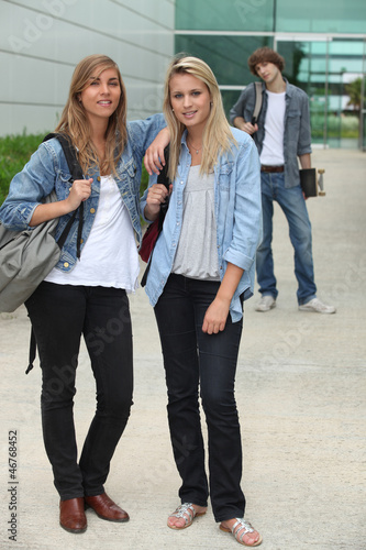 Photo: Teenagers standing outside Teenagers standing outside