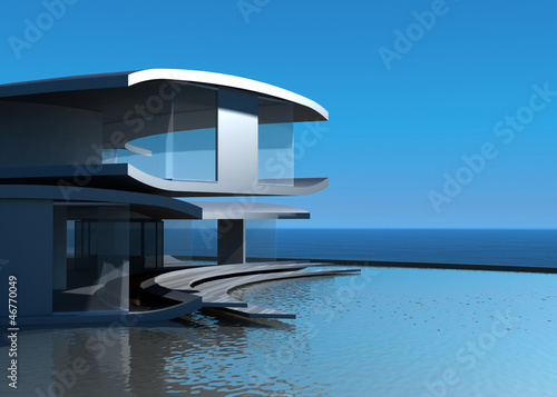 Illustration: Modern Luxury Loft / Beach Villa by the sea Modern Luxury Loft / Beach Villa by the sea