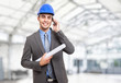 Engineer talking on the phone