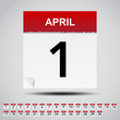 Calendar on white paper note.