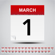 Calendar on white paper note. Illustration