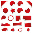 Blanko Rabatt Sticker - Reduziert - Neu - Sale / Rot