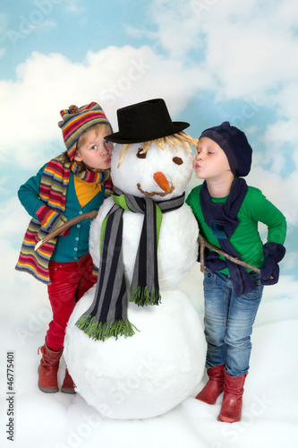 Photo: Kissing a snowman Kissing a snowman
