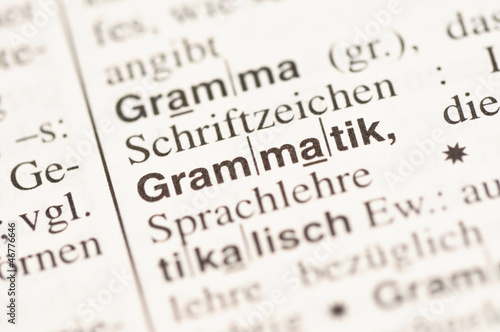 Photo: Grammatik im wörterbuch Grammatik im wörterbuch