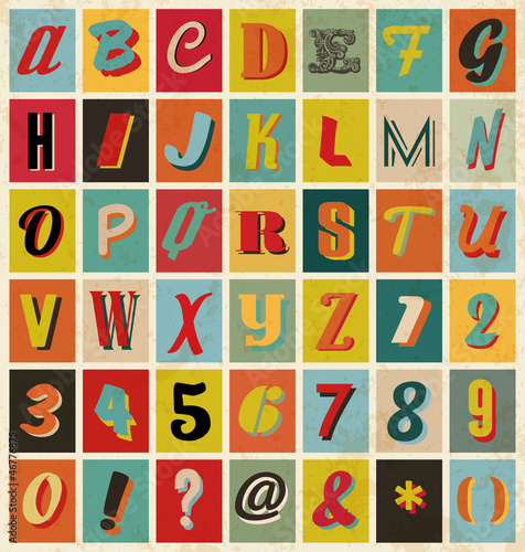 Vector: Doodle alphabet for business presentations, in retro style. Doodle alphabet for business presentations, in retro style.