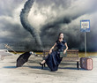 Photo: woman and tornado woman and tornado