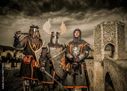 Photo: Three knight in armor Three knight in armor