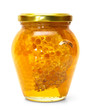 Photo: Honey jar isolated on white Honey jar isolated on white