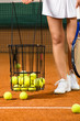 Foto: Woman player training tennis Woman player training tennis