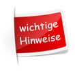Label wichtige Hinweise