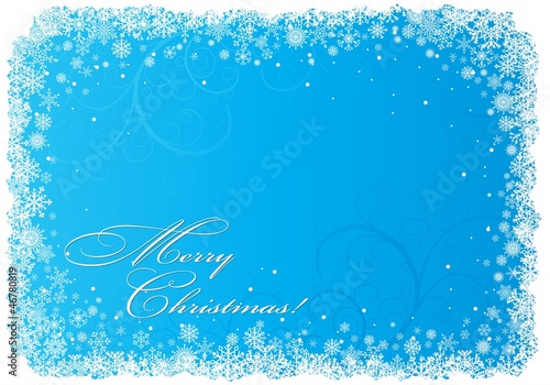 Vector: Blue Christmas background with snowflakes. Blue Christmas background with snowflakes.