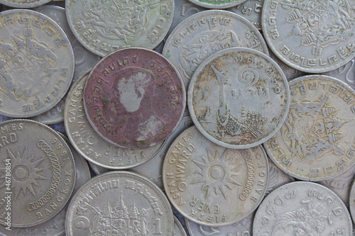 Photo: Old Coins of Thailand ($ 1). Old Coins of Thailand ($ 1).