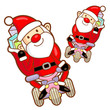 Santa Claus and Rudolph mascot the event activity. Christmas Cha