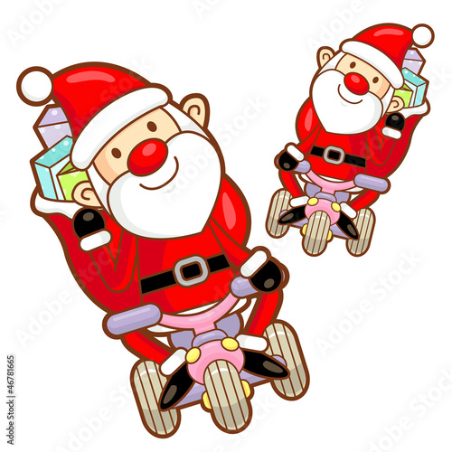 Vector: Santa Claus and Rudolph mascot the event activity. Christmas Cha Santa Claus and Rudolph mascot the event activity. Christmas Cha