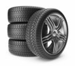 Automobile tire. Wheel 3D, Icon isolated on white background