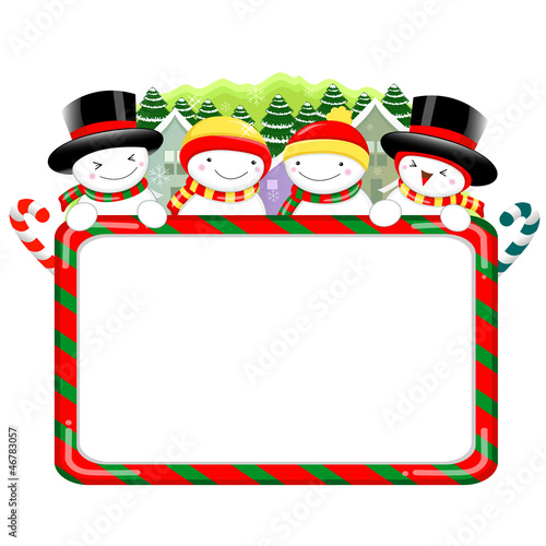 Vector: Snowman Mascot using a variety of banner designs. Christmas Char Snowman Mascot using a variety of banner designs. Christmas Char