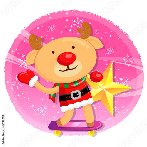 Vector: Rudolph mascot the event activity. Christmas Character Design Se Rudolph mascot the event activity. Christmas Character Design Se
