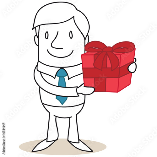 Vector: Geschäftsmann, Geschenk Geschäftsmann, Geschenk