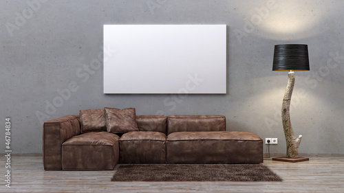 Illustration: Ledersofa Leinwand Vorlage Treibholz Stehlampe Rustikal Ledersofa Leinwand Vorlage Treibholz Stehlampe Rustikal