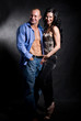 Muscular handsome sexy man with pretty woman