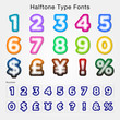 Halftone Type Fonts ( Number ) #Vector
