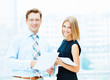 Two young business collegues.