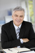 Portrait of smiling senior businessman with arms crossed