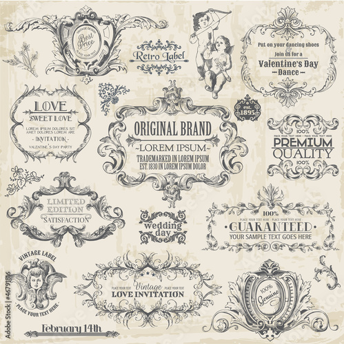 Vector: Vector Set: Calligraphic Design Elements and Page Decoration Vector Set: Calligraphic Design Elements and Page Decoration