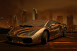 A car at dawn