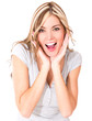 Surprised woman portrait