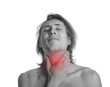 a young man with a sore throat