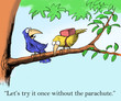Illustration: Let's try it once without the parachute Let's try it once without the parachute
