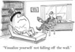 Visualize yourself not falling off the wall
